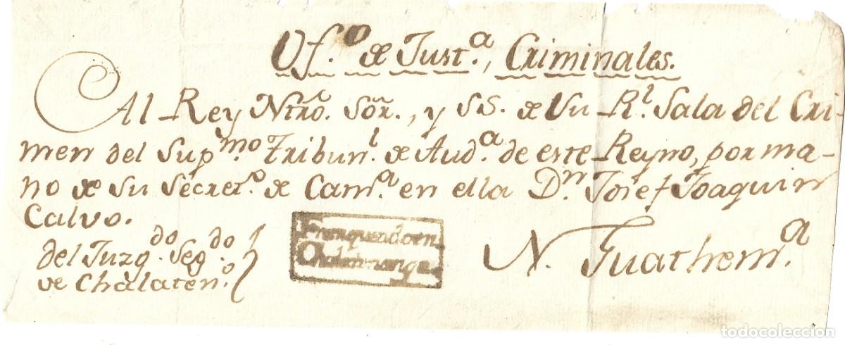 Sellos: 1807ca. prefilatelia plica FRANQUEADO EN CHALATENANGA. Guatemala Extremadamente rara LEER