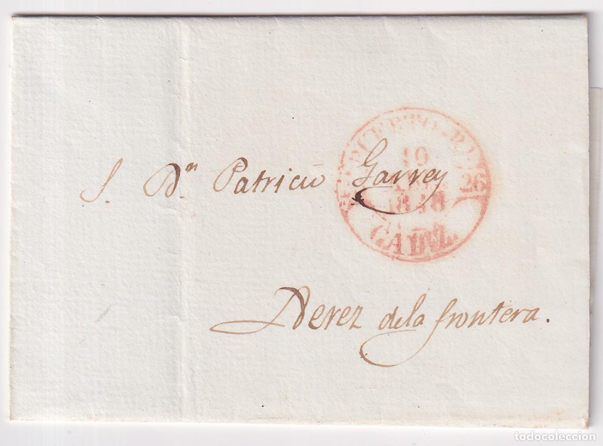 Sellos: PUERTO REAL 1848 - CARTA CIRCULADA DE PUERTO REAL A JEREZ - CARTA DEL PARROCO - FOTOS ADIC.