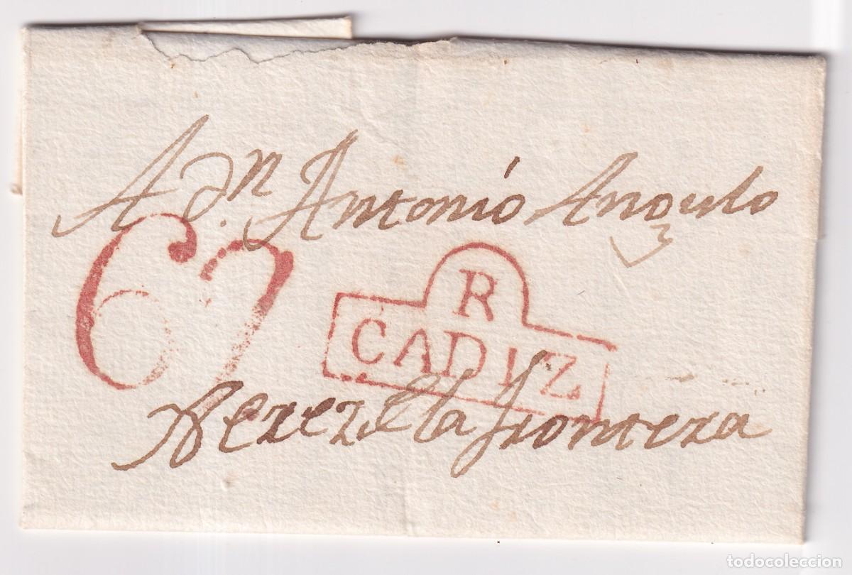 Sellos: PUERTO REAL 1832 - CARTA CIRCULADA DE PUERTO REAL A JEREZ - LEER - FOTOS ADIC.