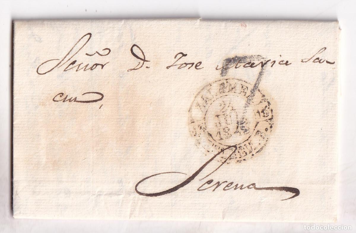 Sellos: PREFILATELIA. CARTA ENTERA. ZALAMEA. 1845. EXTREMADURA