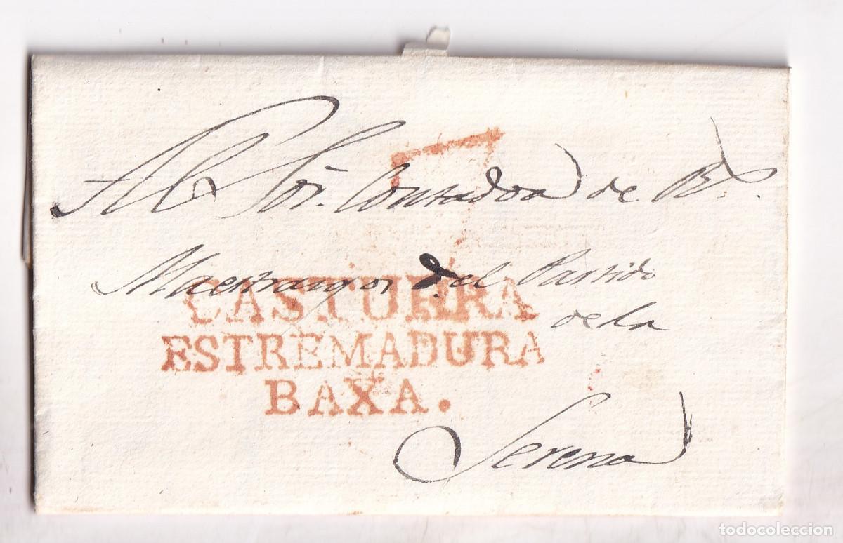 Sellos: PREFILATELIA. CARTA ENTERA. CASTUERA. 1831. A LA SERENA. EXTREMADURA