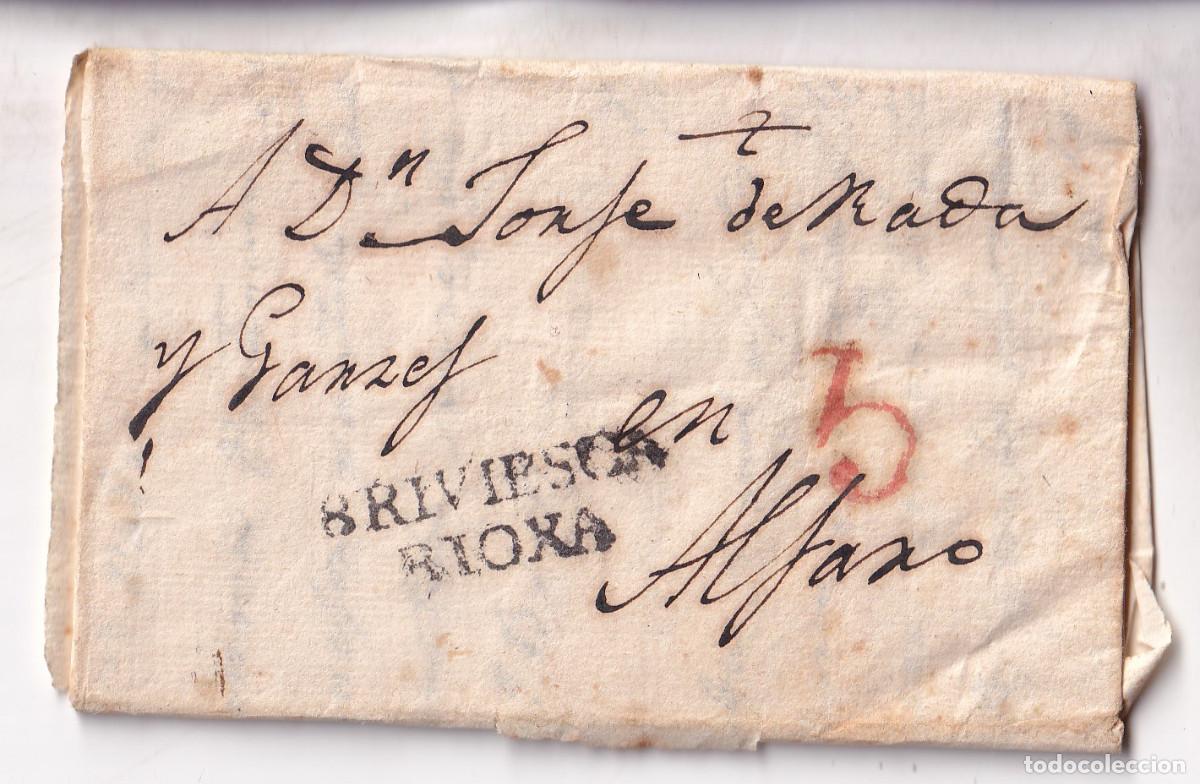 Sellos: PREFILATELIA. CARTA ENTERA. POZA. BURGOS. 1828. A ALFARO. RIOJA