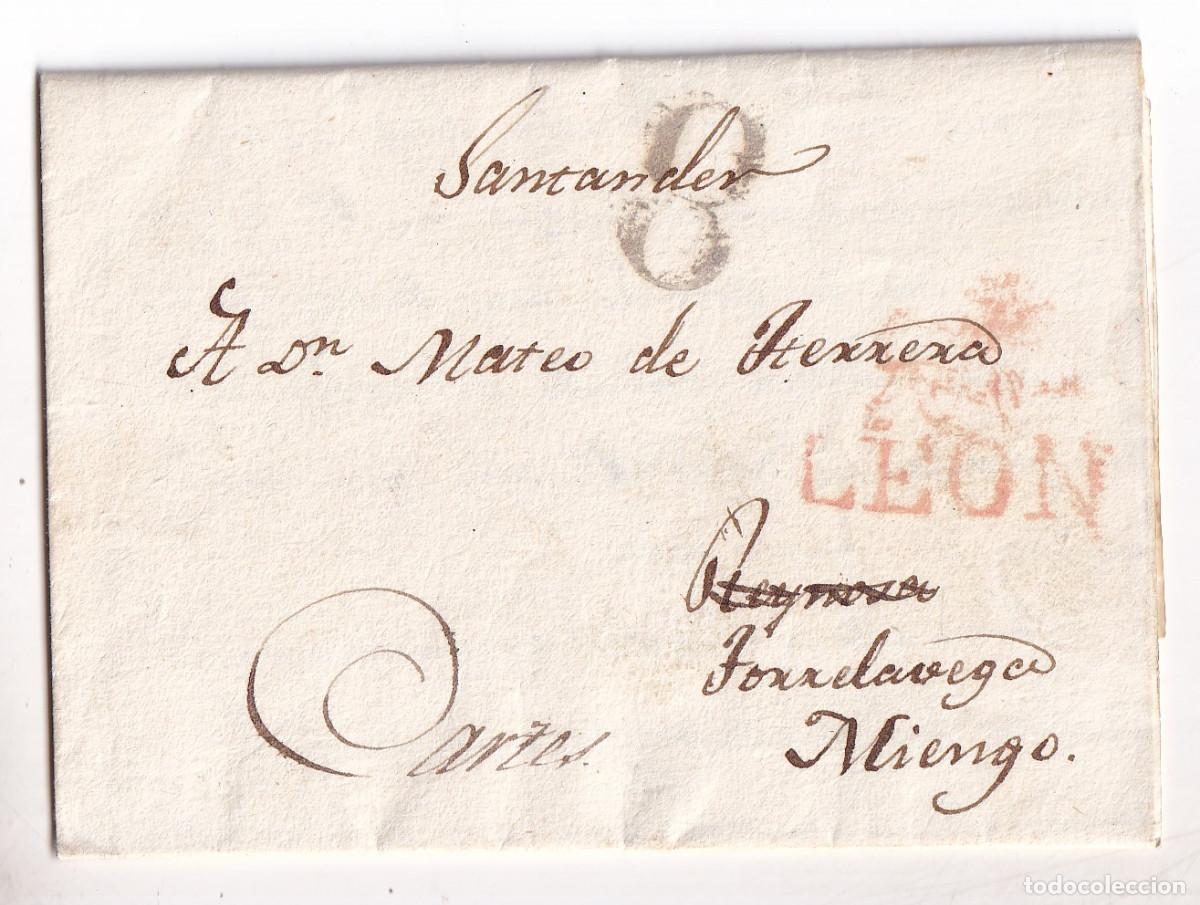 Briefmarken: PREFILATELIA. CARTA ENTERA. VEGAS DEL CONDADO. LE&Oacute;N. A MIENGO. CANTABRIA. 1831