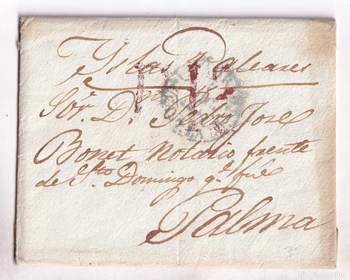 Sellos: PREFILATELIA. SOBRE CON CARTA ENTERA. MADRID. 1843. A UN NOTARIO DE PALMA. MALLORCA