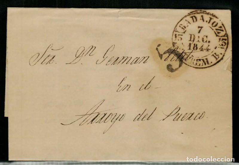 Sellos: FA1655D, PREFILATELIA. 1844, 7 de diciembre. Sobrescrito circulado de Badajoz a Arroyo del Puerco
