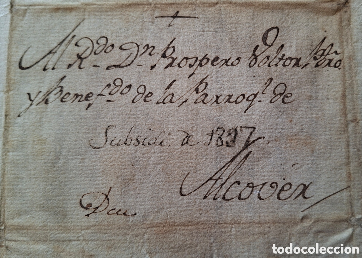 Briefmarken: Carta prefilatelia Alcover tarragona 1817 ver impreso contribuciones a SM