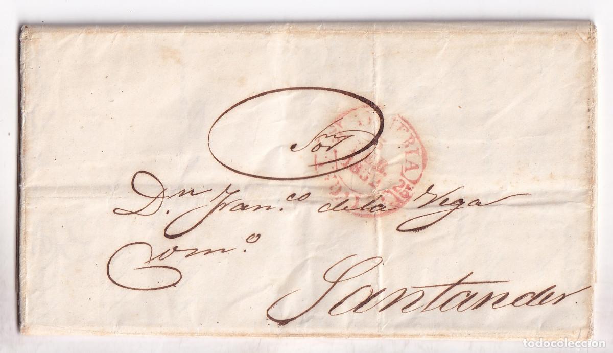 Sellos: PREFILATELIA. CIRCULAR IMPRESA. ALMER&Iacute;A A SANTANDER. 1852.