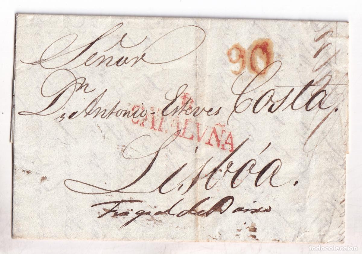 Sellos: PREFILATELIA. CARTA ENTERA. BARCELONA A LISBOA. PORTUGAL. 1830