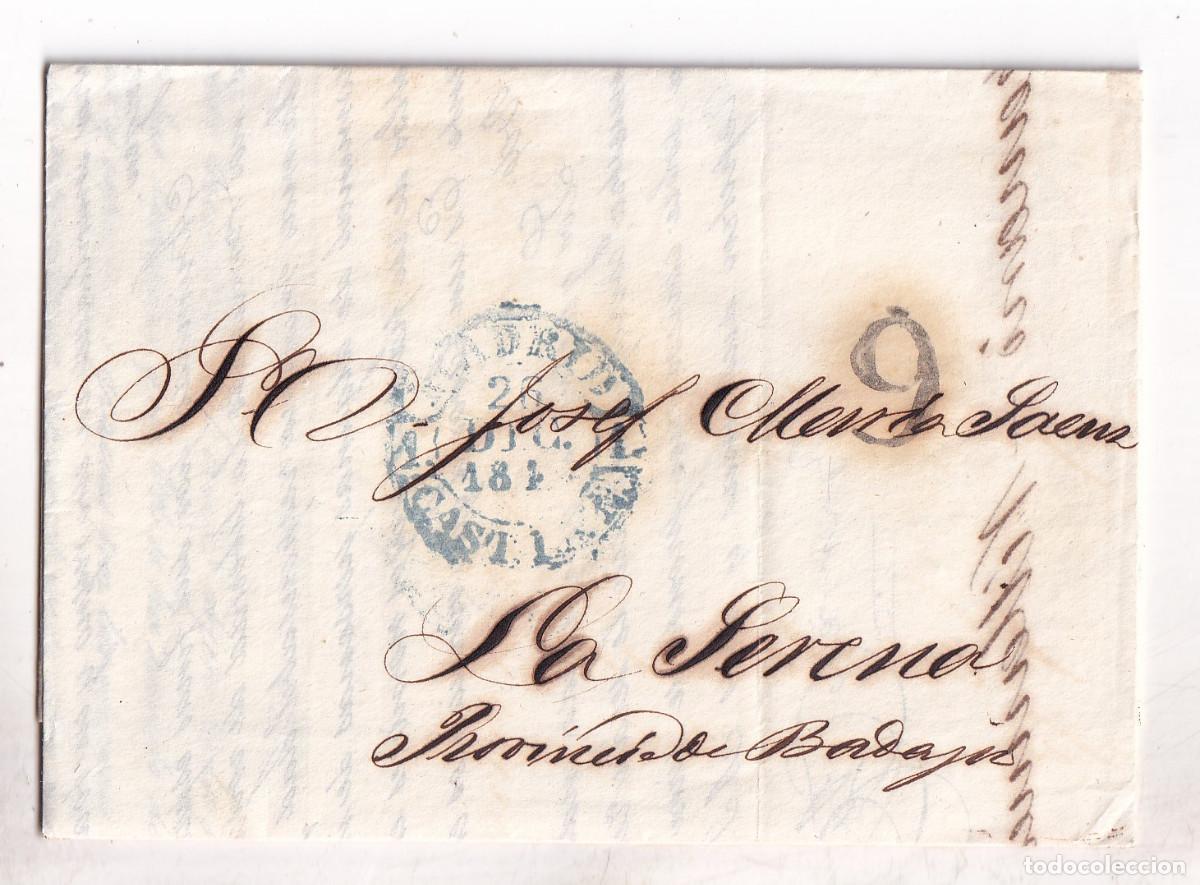 Sellos: PREFILATELIA. LISBOA A LA SERENA. BADAJOZ. 1844. FRAUDE AL CORREO, DEPOSITADA EN MADRID