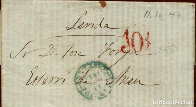 Sellos: FA1673D. PREFILATELIA. 1843, 11 de octubre. Sobrescrito circulado de Madrid a Esterri de Aneu