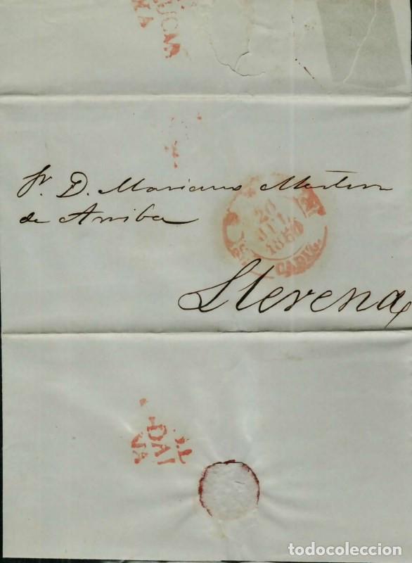 Sellos: FA1797E, PREFILATELIA. 1851, 20 de julio. Sobrescrito circulado de C&aacute;diz a Llerena