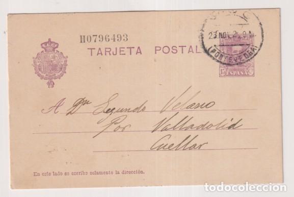 Stamps: Tarjeta entero postal 57. Circulada de Vigo a Cuellar 23 Nov. 1926