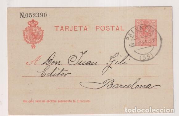 Stamps: Tarjeta entero postal 49. Circulada de Palencia a Barcelona (Editorial Gili) 9 mar. 1911