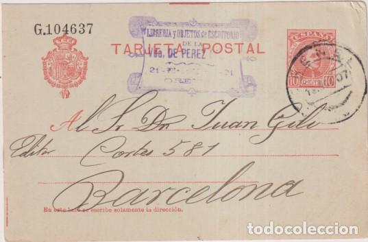 Stamps: Tarjeta Entero Postal 45. 6&ordf; Serie 1904. Circulada de Orense a Barcelona (Editorial Gili) del 15 Nov