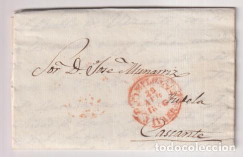 Stamps: Carta de Pamplona a Tudela-Cascante del 29 Abr. 1846 con marca 34R y fechador de llegada