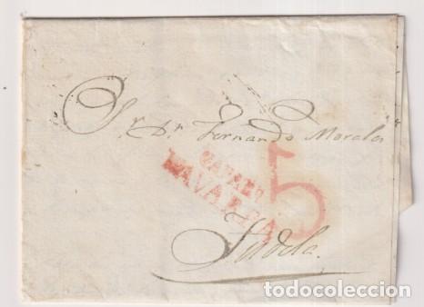 Stamps: Carta de Caparroso a Tudela del 12 Feb. 1842. Con marca 6R. y porteo 5 R