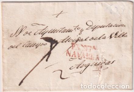 Stamps: Envoltura sin fecha. De Pamplona a Arguelas. SS. Ayuntamiento y diputaci&oacute;n del campo. igal de la Vil