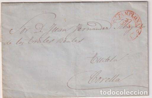 Stamps: Carta de Pamplona a Tudela-Corella del 27 Jun. 1854 con Baeza 34R
