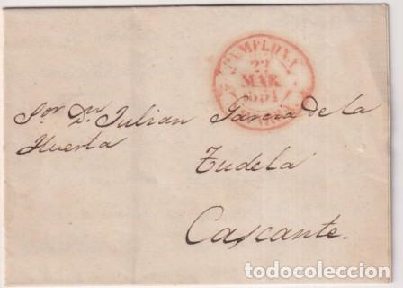 Stamps: Carta de Pamplona a Tudela del 11 Nov. 1847 con Baeza 34R. y Fechador de llegada Tudela