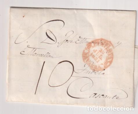 Stamps: Carta de Pamplona a Tudela-Cascante con Baeza 34R. y Porteo 10 N