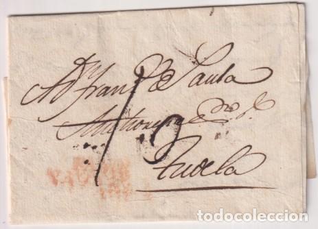 Stamps: Carta de Pamplona a Tudel del 24 Jun. 1818 con marca 23R. y porteo 10 N