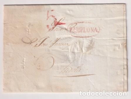 Stamps: Carta de Pamplona a Tudela del 15 Ene. 1839 con marca 33R. y porteo 5 R