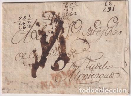 Stamps: Carta de Pamplona a Tudela-Monteagudo del 12 Jul. 1817 con marca 24R