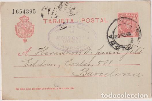 Stamps: Tarjeta Entero Postal 45. 6&ordf; Serie 1904. Circulada de Pamplona a Barcelona (Editorial Gili) del 10 F