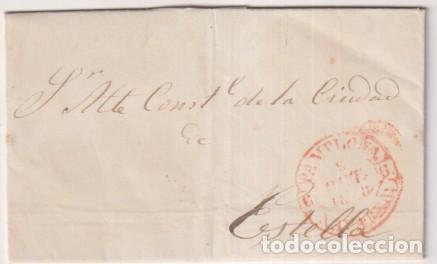 Stamps: Carta de Pamplona a Estella del 11 Oct. 1848. Con marcador 34R