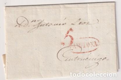 Stamps: Carta de Pamplona a Cintru&eacute;nigo del 28 de Abr. 1836. Con marca 33R. y porteo 5 R