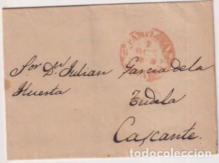 Stamps: Carta de Pamplona a Tudela-Cascante del 7 Oct. 1849 con Baeza 34R