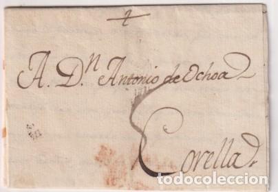 Francobolli: Carta de Pamplona a Corella del 16 may. 1807 con marca 20 o 21 poco visible