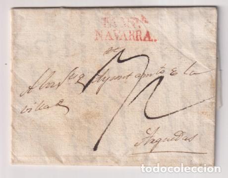 Sellos: Carta de Pamplona a Arguedas del 6 Ene. 1831 con marca 31R