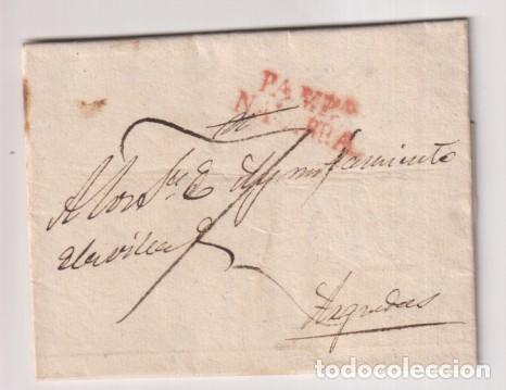 Sellos: Carta de Pamplona a Arguedas del 8 Ago. 1820 con marca 24R