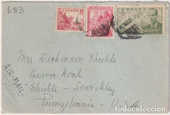 Sellos: Cartas con Membrete de Madrid (desde Hotel Ritz) a Pensilvania (U. s. a.) del 5 Mar. 1949?
