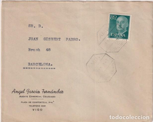 Sellos: Carta con Membrete. De Vigo a Barcelona de 1960