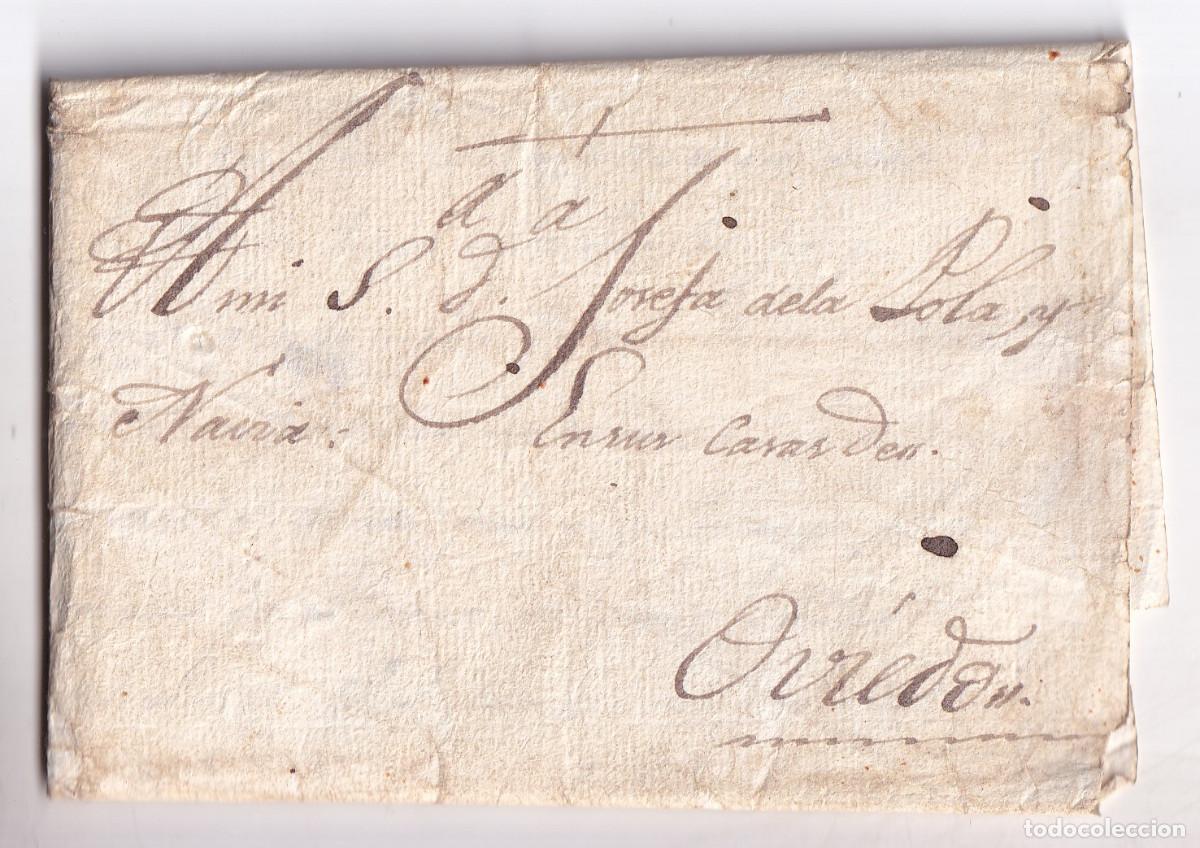 Sellos: PREFILATELIA. CARTA ENTERA FUERA DE VALIJA. VILLAVICIOSA A OVIEDO. ASTURIAS. 1791