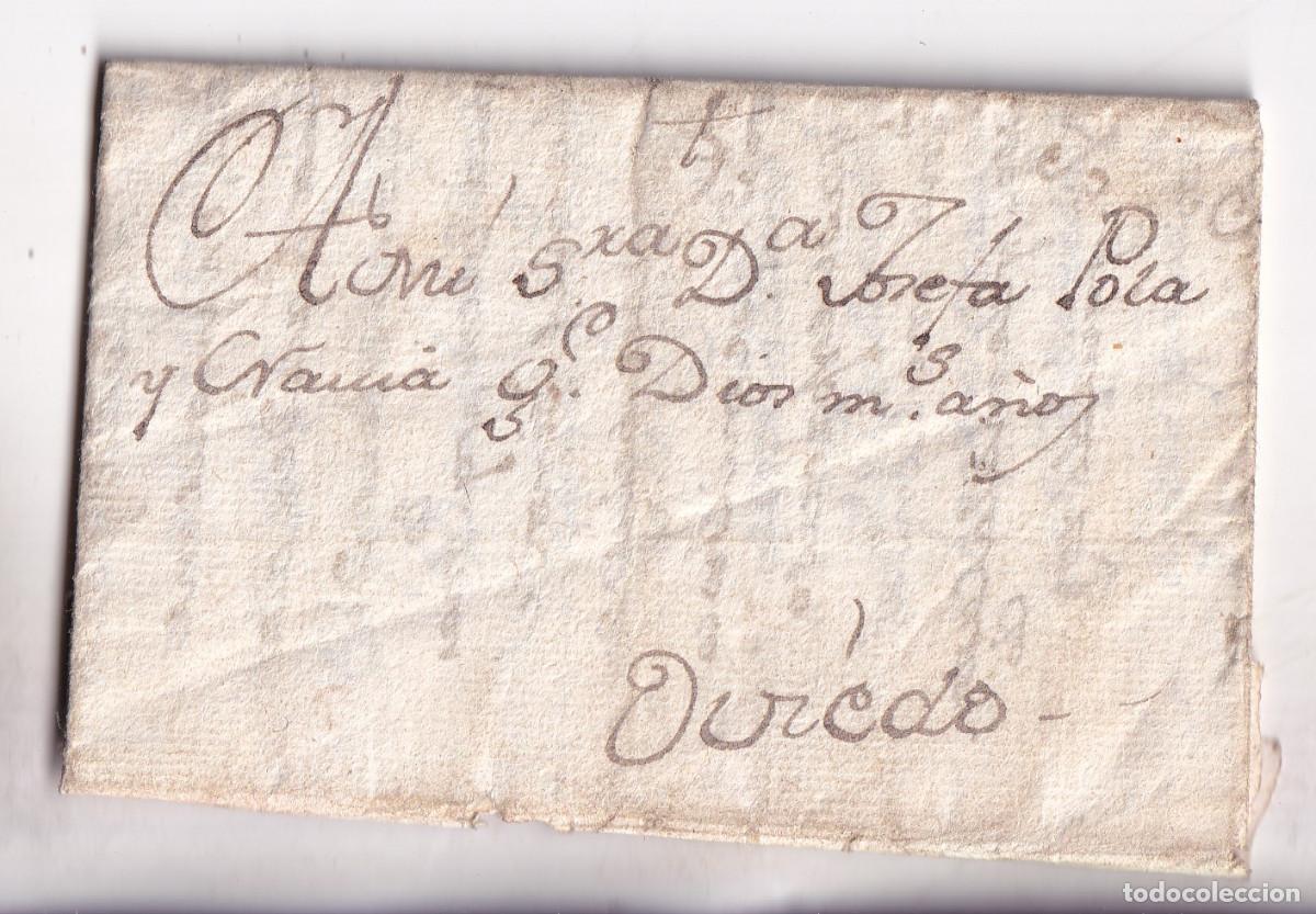 Sellos: PREFILATELIA. CARTA ENTERA. LA CARRERA. SIERO. 1791. A OVIEDO. ASTURIAS. FUERA DE VALIJA