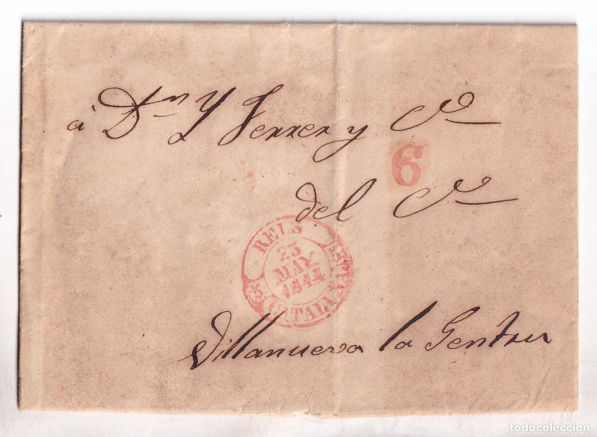 Sellos: PREFILATELIA. CARTA ENTERA. REUS. TARRAGONA. 1844. A VILANOVA I LA GENTR&Uacute;
