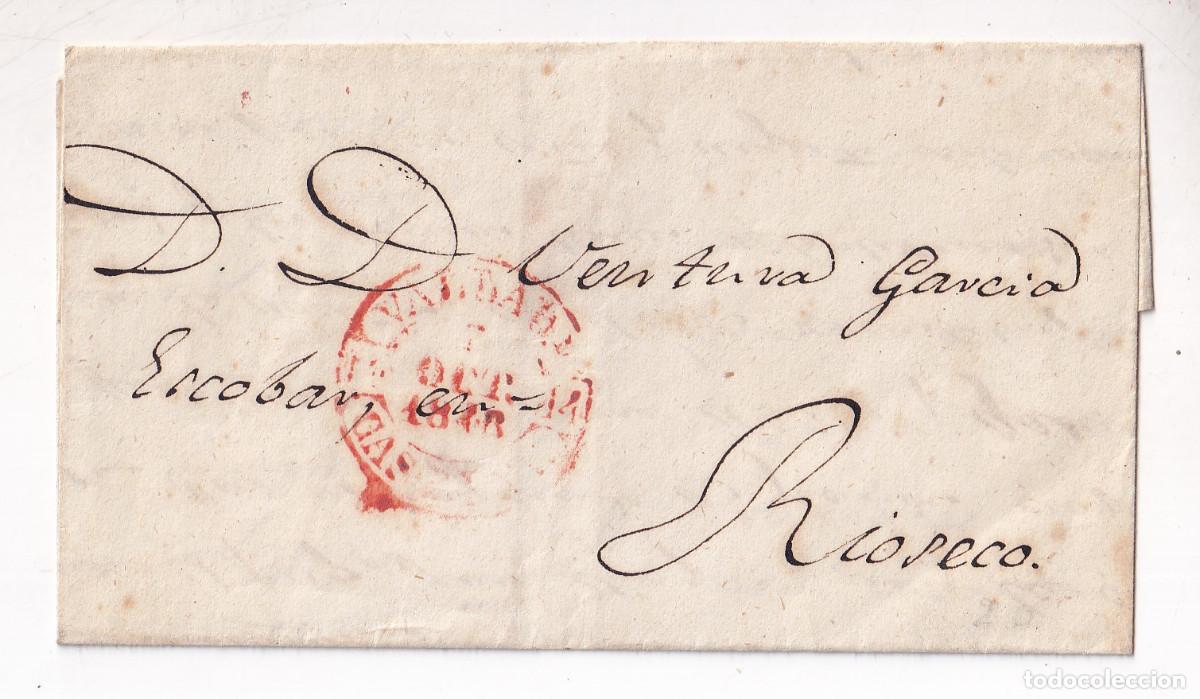 Sellos: PREFILATELIA. ENVUELTA CON TEXTO. 1848. VALLADOLID A RIOSECO