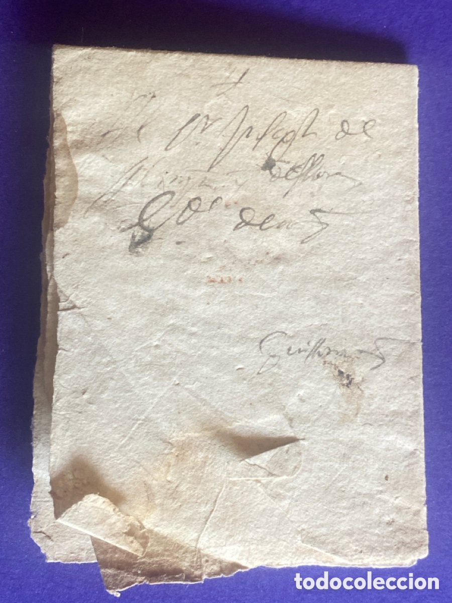 Francobolli: Prefilatelia carta Guissona 1659 siglo XVII