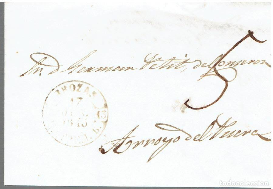 Sellos: FA8275. PREFILATELIA. 1845, 17 de junio. Carta completa circulada de Brozas a Arroyo del Puerco