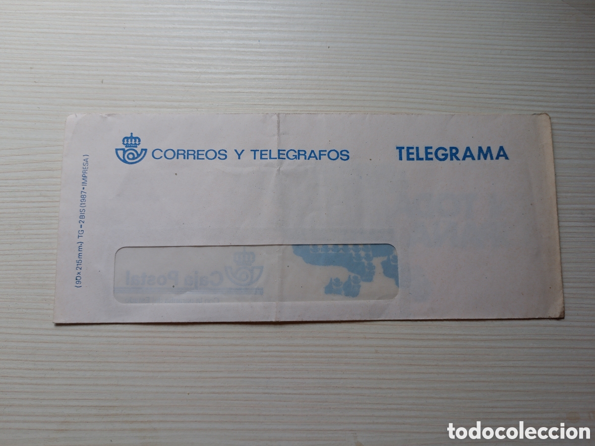 Sellos: ANTIGUO SOBRE PARA TELEGRAMAS CORREOS ESPA&Ntilde;A sin uso