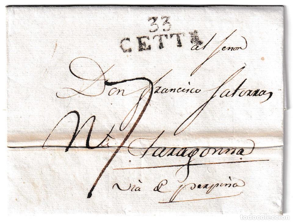 Sellos: 1807. Carta de Cette a Tarragona