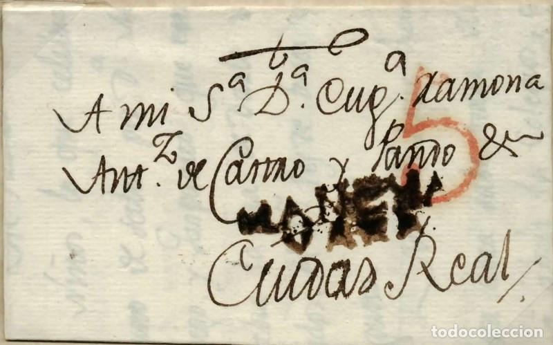 Sellos: FA0810G. PREFILATELIA. 1815, 22 de septiembre. Sobrescrito circulado de La Solana a Ciudad Real