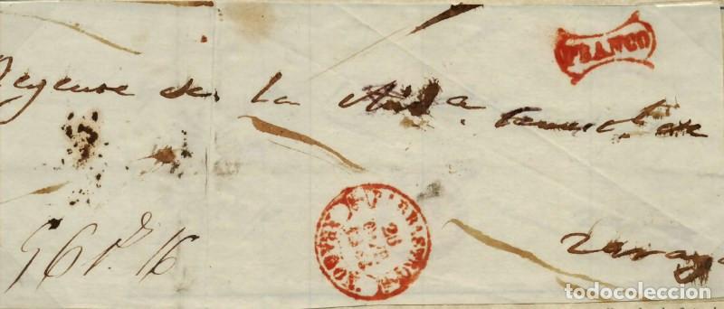 Sellos: FA0920, PREFILATELIA. Sin Fecha. Frontal de sobrescrito FRANCO circulado de Barbastro a Zaragoza. R