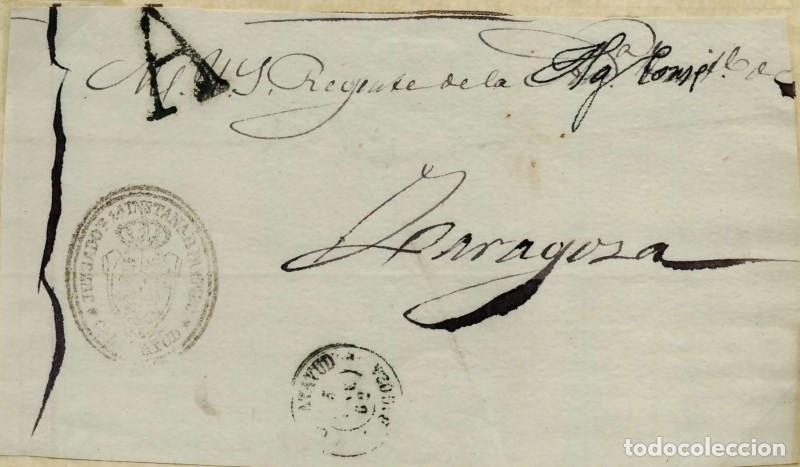 Sellos: FA1018A, PREFILATELIA. 1862, Frontal de Calatayud a Zaragoza con marca de ABONO de Calatayud