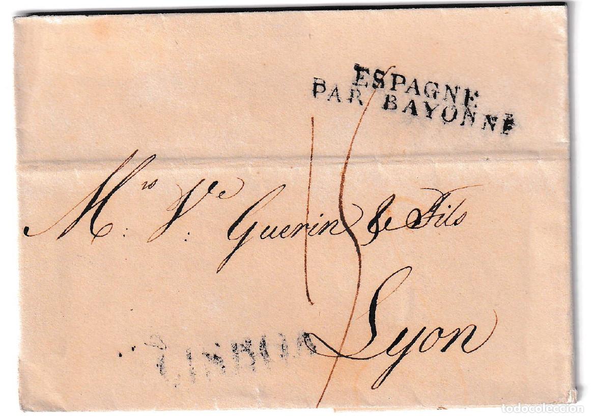 Sellos: 1807. Envuelta de Lisboa a Lyon