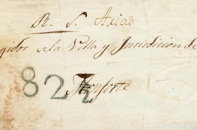 Sellos: FA1874. PORTEOS. Sin fecha, cubierta circulada a Monforte con porteo de 82 1/2 cuartos