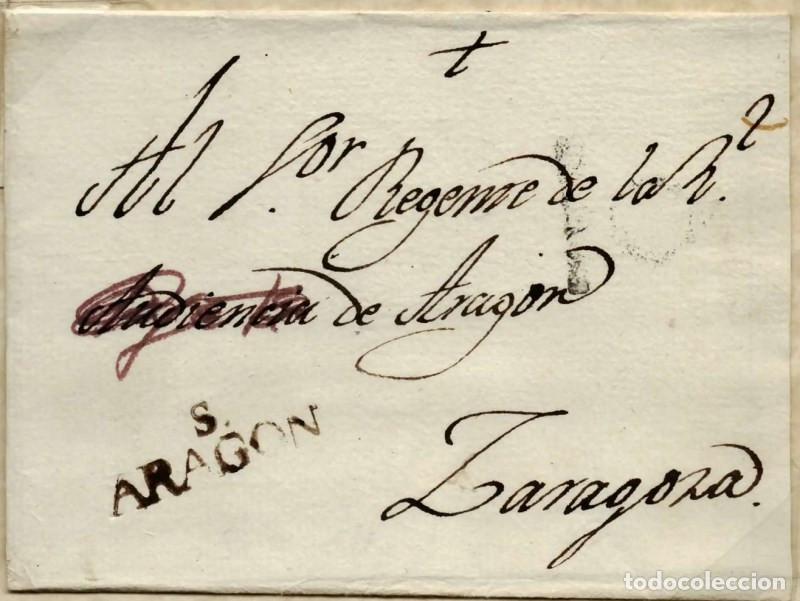 Sellos: FA0767B, PREFILATELIA. Sin Fecha. Sobrescrito circulado de Sos del Rey Cat&oacute;lico a Zaragoza